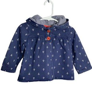 Carter's Navy Blue Nautical Anchor Hoodie Jacket Size 24 Months